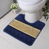 Tapete de Piso para Inodoro de Casa Tapete para Pies Inodoro Inodoro Tapete en Forma de U Antideslizante Absorbente Poliéster Estampado Baño Tapete Antideslizante