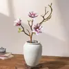 Flores Artificiais de Magnólia, Lótus Perfumado, Flores Artificiais Estilo Chinês Novo em PU, Decoração para Casa Inspirada no Zen, Decoração de Shopping Center, Materiais para Arranjo de Flores