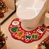 Venta Caliente Transfronteriza Alfombrilla de Baño Navideña en Forma de U Resistente a la Suciedad Absorbente de Agua Antideslizante Cachemira Sintética Alfombrilla de Piso Etiquetado Dropshipping