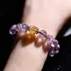 Vendas Diretas da Fábrica Pulseiras Naturais de Ametista Nove Fogo Roxo para Homens e Mulheres, Uma Contas e Uma Fio São Todas Cenários
