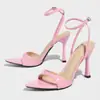 Zapatos de tacón alto para mujer, Suministro transfronterizo desde Europa y América, Color sólido, Adelgazantes, Ceñidores de cintura, Mules de punta fina, Tacones de aguja, Sandalias de moda para todas las estaciones
