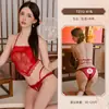 Jiuli Qingchuan Lingerie Erótica, Estilo Antigo Puro Desejo Renda Sexy Tentação Faixa de Barriga Abertura na Virilha Calcinha Sem Remoção Conjunto Roupa de Dormir