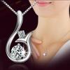 Pingente de colar de sereia personalizado Europeu e Americano Suíço Diamante sereia pingente de corrente de clavícula curta feminina jóias banhadas a prata atacado