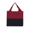 Nova Sacola de Compras Dobrável com Grande Capacidade, Ultraleve, Color-Blocking, Bolsa de Ombro Moderna e Fashion, Sacola de Mão para Supermercado