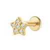 Pendientes de Estrella de Plata de Ley S925 para Mujer, Joyería de Piercing de Alta Gama, Tachuelas de Estrella de Cinco Puntas, Tachuelas para Cartílago