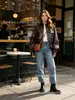 ¡Orden de exportación! Venta al por mayor transfronteriza ZR 2026 estilo europeo y americano moda femenina chaqueta ajustada versátil efecto piel