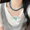 Collar de Cuentas Pequeñas Frescas y Coloridas Dopamina Cadena para Clavícula de Lujo Ligero Gama Alta Collar de Diseño Dulce de Verano para Mujeres
