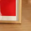 Novo Estilo Chinês Moldura de Madeira para Foto Display de Mesa Moldura para Montagem de Caligrafia Múltiplas Especificações Moldura de Mesa com Fundo Vermelho Festivo e Salpicos Dourados
