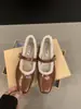 Zapatos de algodón felpudo de suela plana para otoño e invierno, zapatos de mujer, nuevo modelo 2026, zapatos Mary Jane negros de punta cuadrada para la noche