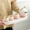 Juego de té de viaje camping viaje de negocios taza rápida individual bolsa de almacenamiento portátil exterior juego de té kung fu simple juego pequeño