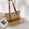 Bolso de Mano de Paja Estampado de Gran Capacidad 2023 Primavera/Verano Nuevo Bolso Cruzado de Hombro Informal de Moda