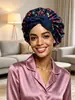 Nuevo Superventas Transfronterizo de Amazon: Gorro de ducha grande con visera ancha y cola larga para atar, con estampado de cinta, popular superventas transfronterizo