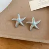 Pendientes de Estrella de Mar con Goteo de Aceite de Aguja de Plata, Pendientes de Moda Personalizados Transfronterizos Europeos y Americanos, Pendientes de Lujo Ligero de Gama Alta con un Diseño Único