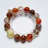 [Inocencia Romántica] Pulsera de Cristal Siete Super Negro Dorado Natural para Mujer Más Fácil de Combinar Pulsera de Flor Roja con Pegamento Rojo de Cristal Rubio Venta al por Mayor