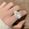 Anillo de Perla Imitación Gota de Agua Dulce y Fresca para Mujer, Diseño de Nicho Estilo Ins, Anillo Abierto Apilable Versátil, Anillo para Dedo Índice, Moderno