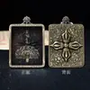 Nova Caixa Pingente Estilo Xizang Caixa Thangka Xiangyun Roda Dourada Caixa Gawu Pingente Pendente de Pescoço Thangka Colar Thangka de Cobre Puro