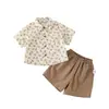 Camisa Infantil Floral de Manga Corta 2026 Nueva Ropa de Verano Estilo Coreano Ropa Infantil para Niños Estilo Casual Estilo Hong Kong Conjunto de Tops