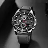 Fabricante Directo Moda Hombre Impermeable Deportes al Aire Libre Casual Reloj Estudiante Correa de Cuero Calendario Reloj de Cuarzo