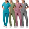 Uniformes de trabalho leves de manga curta para departamentos de emergência hospitalar, disponíveis em estoque, atacado direto da fábrica