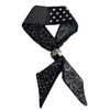 Bufanda-Collar de Cuello Desplegable Retro Marrón Estilo Francés con Elementos de Lunares y Cuadros, Accesorios Únicos de Nicho para Mujeres en Otoño e Invierno