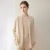 Cardigan de Punto Elegante de Moda para Mujer Konsaini Hilo 100% Cachemir Puro Abrigo Casual Holgado