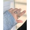 515 Estilo coreano INS nicho diseño de lujo ligero personalidad versátil exagerado Cristal anillo abierto plata esterlina S925 femenino textura