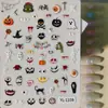 Pegatinas para Uñas de Halloween Calavera 3D Calabaza Murciélago Estilo Oscuro DIY Pegatinas para Uñas en Relieve Modelo YL