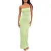 Verão Americano Novo Transfronteiriço Feminino Sexy Costas Nuas Slim Fit Quadril Vestido de Noite vestido Vestido Longo Feminino