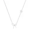 Collar Transfronterizo Europeo y Americano con Temática Oceánica con Corazón de Cobre en Forma de Luna, Estrella de Mar, Moño, Copo de Nieve, Cruz, Colgante de Softbol, Joyería para Mujer