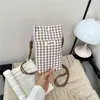 Nova Bolsa de Celular Pequena Xadrez Estilo Coreano Bolsa Transversal Bolsa de Ombro Tendência Fashionável Uso Diário Bolsa de Celular Bolsa Transversal