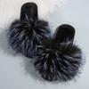 Pantuflas de Imitación de Piel de Zorro, Pantuflas de Piel a la Moda, Ropa de Exterior para Mujer, Pantuflas Antideslizantes para el Hogar, Sandalias para Mujer al por Mayor