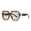 Nuevas Gafas de Sol de Lujo Europeas y Americanas Transfronterizas Incrustadas de Diamantes para Mujer, Gafas de Sol de Gama Alta Anti-UV de Comercio Exterior, Decoración de Moda