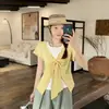 Ropa para Mujer Tallas Grandes 2026 Verano Nuevo Estilo Camiseta de Manga Corta Falsa de Dos Piezas, Adelgazante, Dulce, Rejuvenecedora, Top Versátil para Mujer