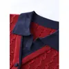 Otoño e Invierno Nuevo 2026 Año Nuevo Suéter de Punto Color Vino Tinto para Mujer, Falso Dos Piezas, Cuello Solapa, Manga Larga, Corte Holgado, Adelgazante, Top Elegante