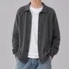 Suéter cárdigan de alta gama, peso pesado, abierto al frente para hombre, nueva colección otoño/invierno 2026, engrosado, estilo americano, corte holgado, suéter de punto casual