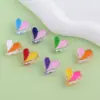 Cuentas Acrílicas de Corazón Bicolor con Goteo de Aceite Materiales para Bisutería DIY Pulseras para el Cabello Hechas a Mano Cadenas para Teléfono Collares Accesorios de Joyería