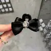 Accesorios para el Cabello Coreanos Dongdaemun Mini Exquisitos Tela Negra Pedrería Moño Pinza Pequeña Pasador Pinza para el Cabello de Princesa para Mujeres