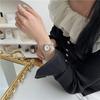 Relógio de Bolso Corrente Camélia para Estudantes do Ensino Médio Femininas, Pequeno, Requintado, Simples, Moderno, Mostrador Pequeno Fresco e Elegante