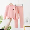 Ropa de otoño para adolescentes, pijamas infantiles, conjuntos de ropa interior térmica para niñas y estudiantes, ropa de casa para invierno y temporada intermedia para niños mayores