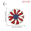 Día de la Independencia EE. UU. Fondo Azul Estrellas Blancas Elementos Rayados Rojos y Blancos Lazo Decoración Colgante de Pared 2D Puerta y Ventana de Madera