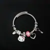 Sanrio Hello Kitty Bolsa Gato Pingente Desenho Animado Fofo Charme Gato Kt Anime Pulseira Chaveiro