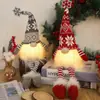 Ventana Nueva Transfronteriza con Luces Muñeco de Papá Noel Reno Muñeco sin Rostro Elfo Enano Decoración