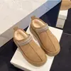 Pantuflas de Piel con Suela Gruesa para Mujer, Nuevo Estilo Otoño e Invierno 2026, Piel y Piel Integradas, Para Exteriores, Que Aumentan la Altura, Punta Cerrada, Botas de Nieve de Doble Uso