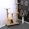 Procesamiento Personalizado y Venta al por Mayor de Estructuras para Trepar Gatos, Cama para Gatos de Madera Maciza y Sisal, Juguetes de Tabla Rascadora, Plataforma de Salto para Gatos, Cama Integrada para Gatos