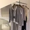 Novo Cardigã de Lã Listrado Outono Inverno Feminino Solto Emagrecedor Pequeno Estilo Chanel Casaco Suéter Moda Versátil Top Tendência