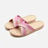 Pantuflas de Masaje Pantuflas de Lino Verano para Mujer Interior Hogar Zapatos de Hombre Pareja Antideslizante Tela para el Hogar Verano