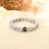 Europa y Estados Unidos venta caliente pulsera de corona microincrustada de cobre de piedra volcánica natural moda Bohemia pulsera de pareja joyería al por mayor