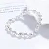 Pulsera de Plata de Ley 925 con Perlas Plateadas Hielo Triturado para Mujer, Joyería Sencilla, Diseño de Nicho, Lujo Ligero, Moderna, Elegante, Accesorio de Mano de Alta Gama