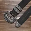 Cinturón Versátil con Hebilla de Pin Cinturón Punk para Jeans Hebilla Retro de Aleación Nuevo Cinturón de Piel de Vacuno de Primera Capa Personalización