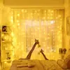 Luces de cortina con efecto de cielo estrellado, luces de cadena LED de cascada para dormitorio femenino, luces de cadena para vacaciones de Navidad, decoración de balcón